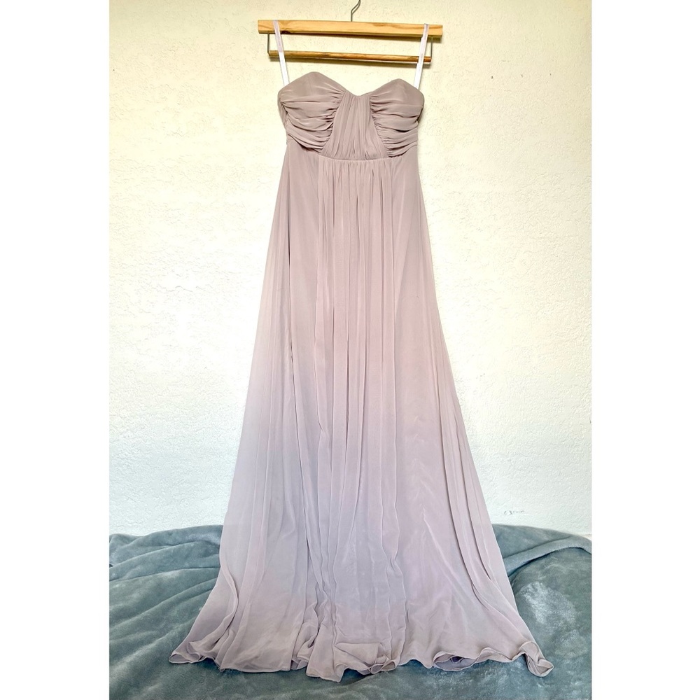 Dessy Collection Strapless Taupe Dress